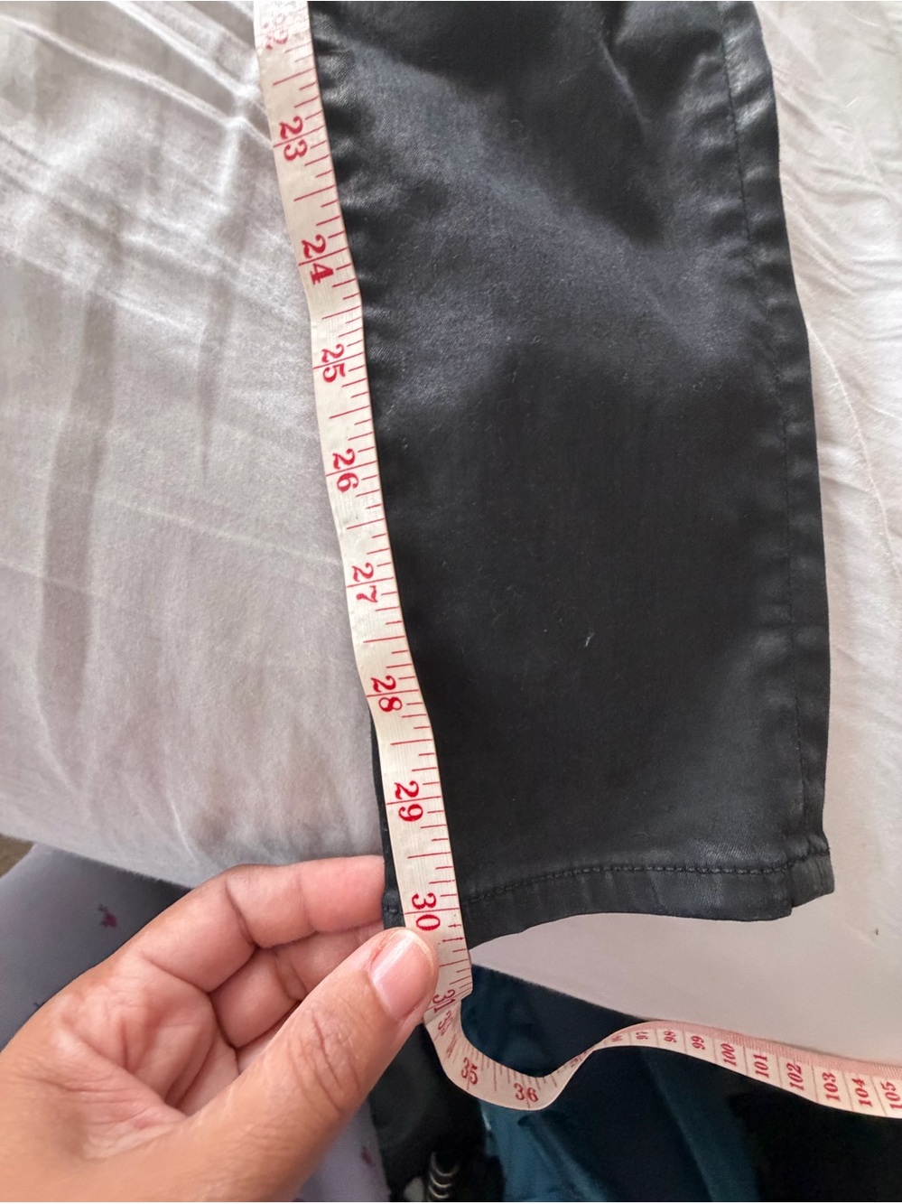 AG Adriano Goldschmied The Mila Jeans 28R Black Coated High Rise Skinny Pants - Picture 7 of 9